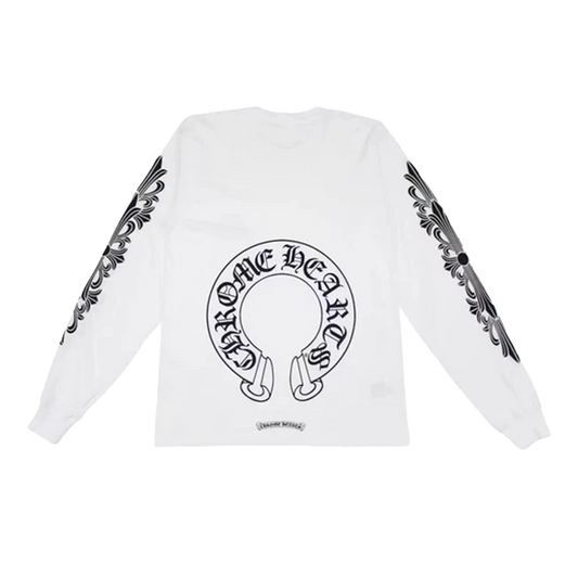 Chrome Hearts Floral Horseshoe - Long-Sleeve T-shirt - Blanc