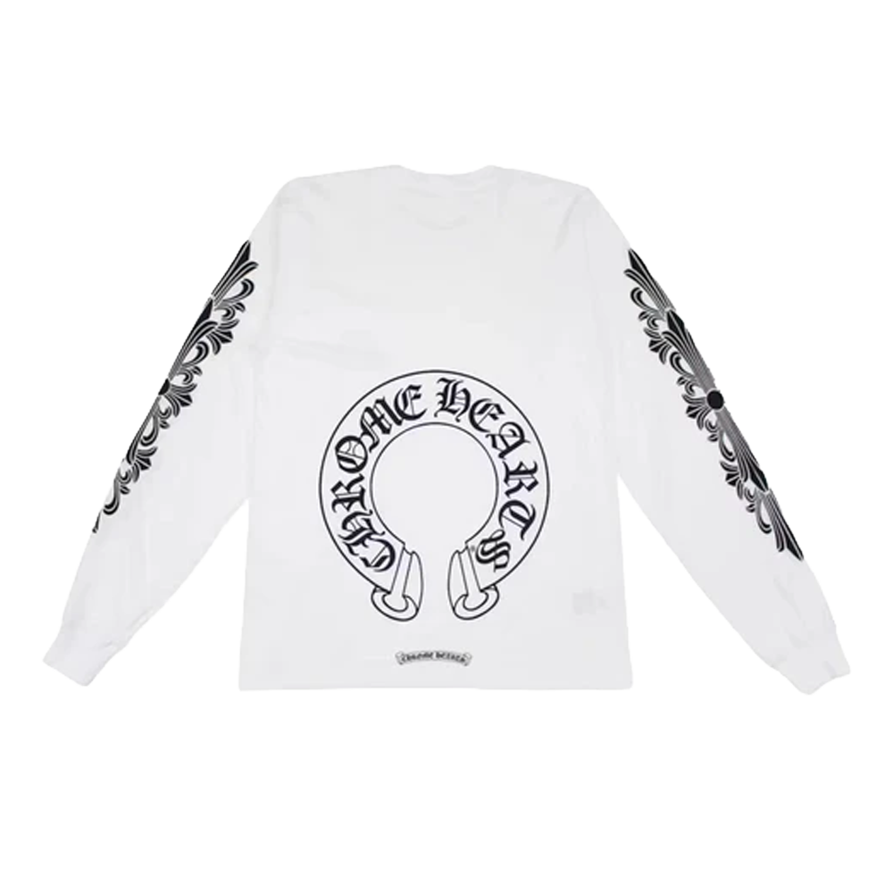 Chrome Hearts Floral Horseshoe - Long-Sleeve T-shirt - Blanc
