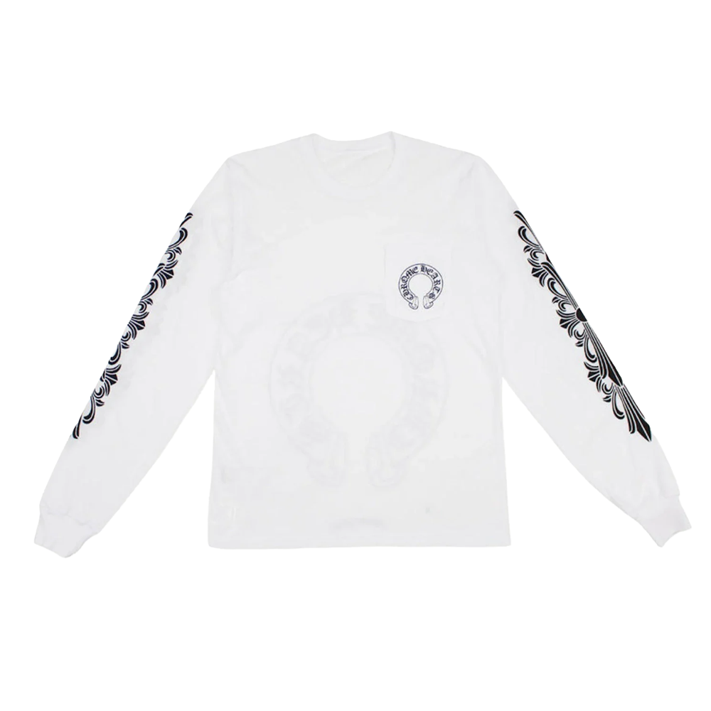 Chrome Hearts Floral Horseshoe - Long-Sleeve T-shirt - Blanc