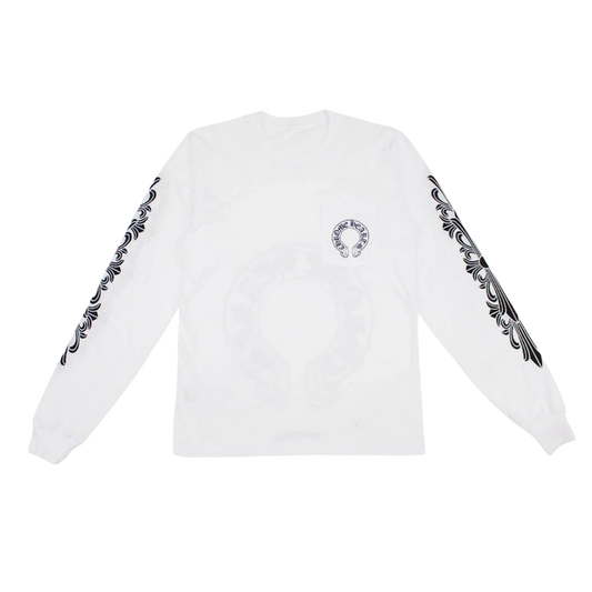 Chrome Hearts Floral Horseshoe - Long-Sleeve T-shirt - Blanc
